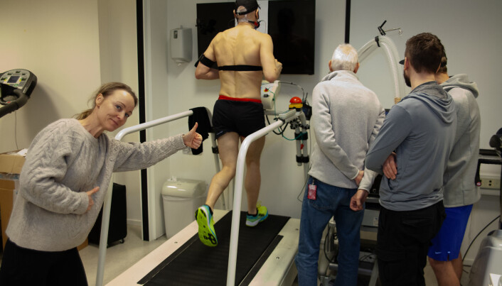 Ditta Valsdottir hjelper med treningsopplegg, her ved VO2-test Ditta Valsdottir hjelper med treningsopplegg, her ved VO2-test